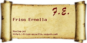 Friss Ernella névjegykártya
